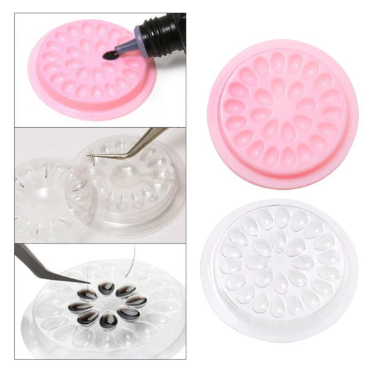 Eyelash Extension Glue Holder, Disposable Plastic Palette